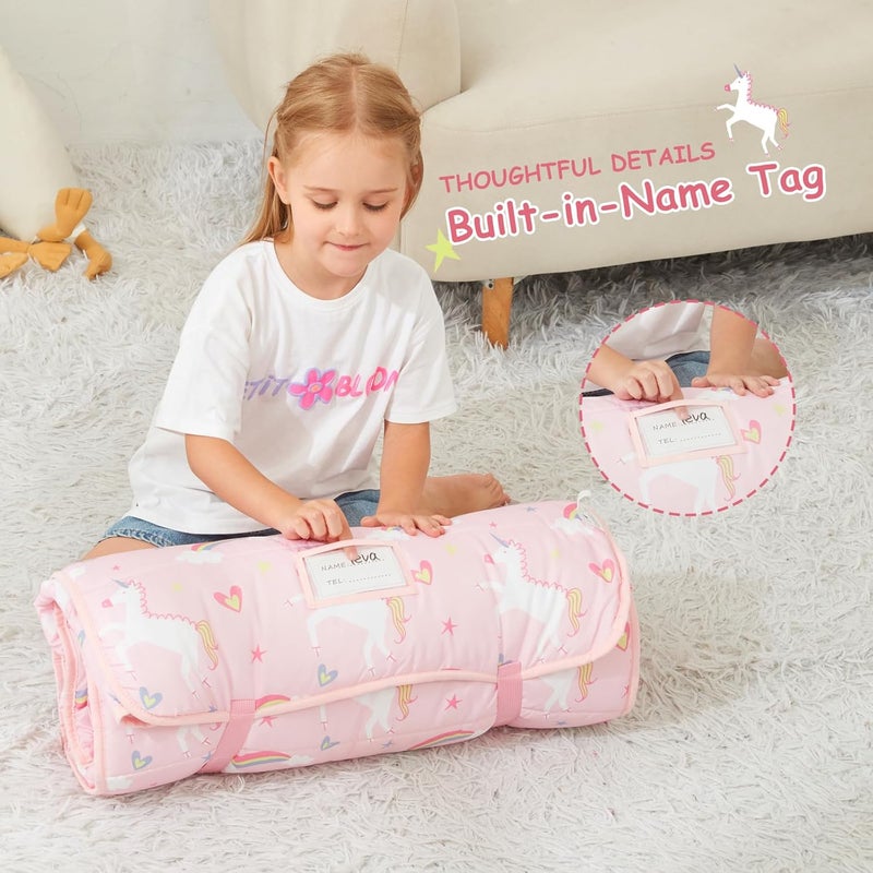 softan Toddler Nap Mat with Pillow and Blanket, Extra Large Rolled Napping Mats,Toddler Sleeping Bag for Daycare,Kids Sleeping Bags for Sleepover,Toddler Sleeping Bag Camping - Image 4